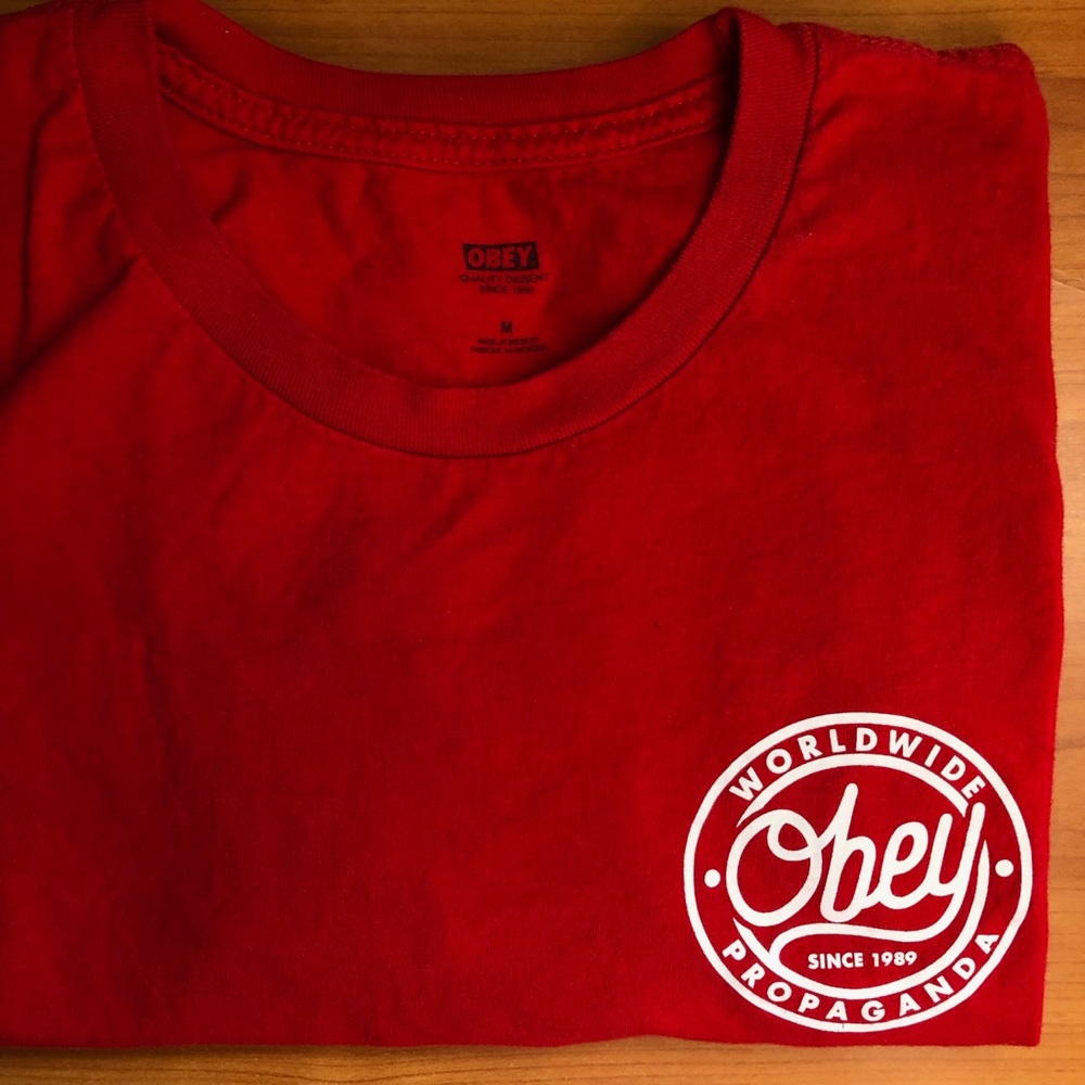 Red Obey Propaganda T-shirt